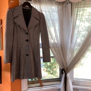 Black and White 3/4 Length Fall Jacket